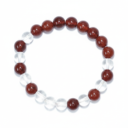 Clear Quartz and Red Carnelian Bracelet